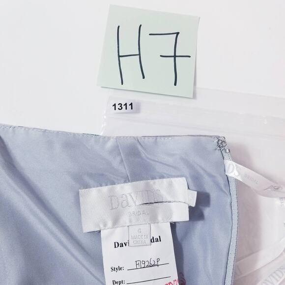 David's Bridal Floral Print Bridesmaid Dress Strapless High Low - Picture 11 of 11